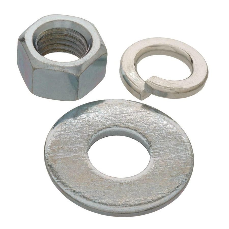 Stainless steel hex nut, lock washer and flat washer