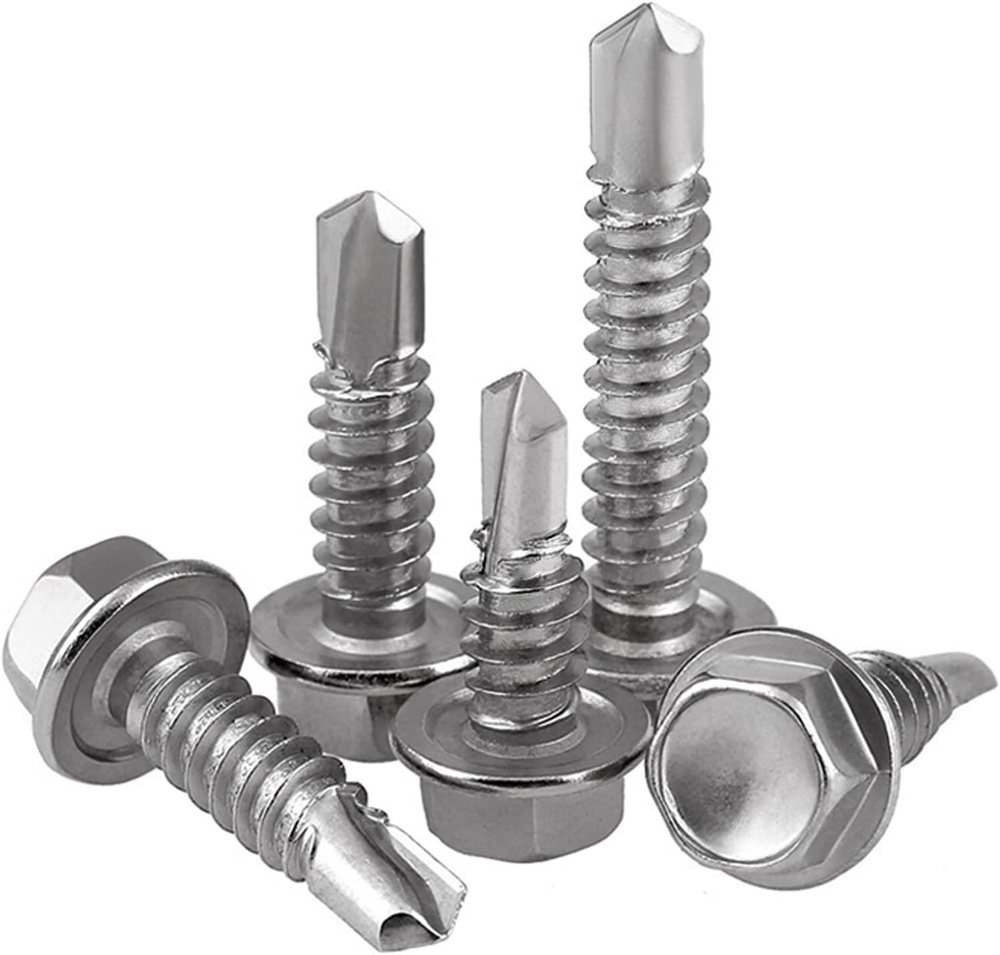 Stainless steel hex washer head self-drilling TEK screws